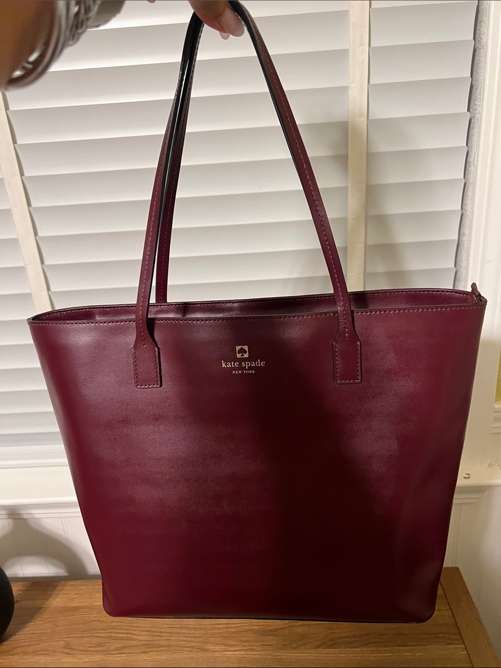 kate spade Wine Red Leather Tote Bag - Picture 9 of 16